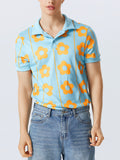 Mens Floral Print Short Sleeve Golf Shirt SKUK00696