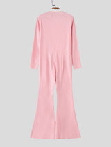 Mens Casual Contrast Color Wide-Leg Jumpsuit SKUL26058