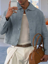 Men's Solid Color Minimalist Casual Long Sleeve Jacket SKUL43969