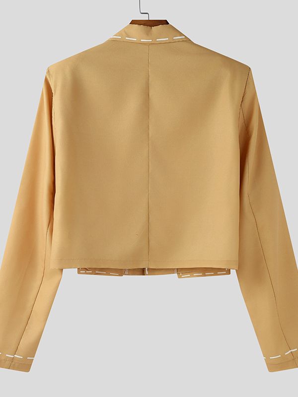 Men's Dashed Color Block Casual Long Sleeve Blazer SKUL29735