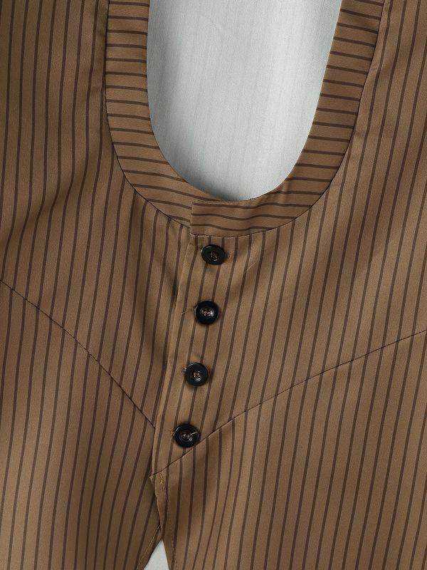 Men's Solid Color U-Neck Two Pieces Outfit SKUL60969