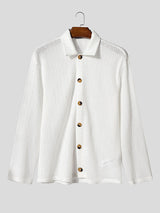 Men's Textured Hollow Out Long Sleeve Shirt SKUL25954