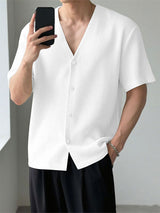 Men's Waffle Knit Short Sleeve Shirt SKUL22683