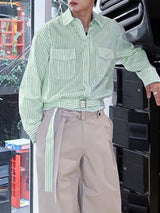 Men's Striped Tie Long Sleeve Shirt SKUL26217