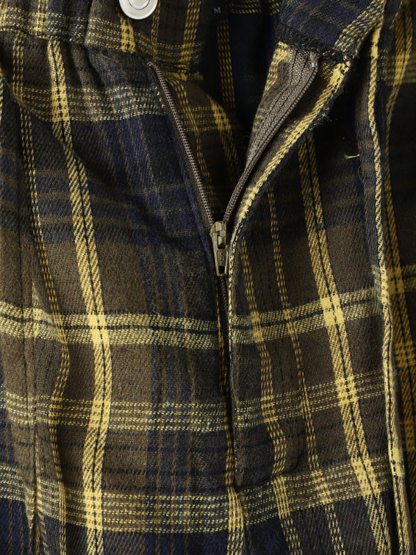 Mens Contrast Color Plaid Casual Short SKUL16652