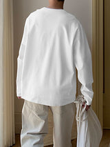 Men's Solid Drawstring Design Long Sleeve Shirt SKUL32948