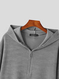 Mens Solid Half Zip Knit Hooded Sweater SKUK47008