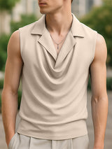 Men's Solid Cowl Neck Casual Tank SKUL29761