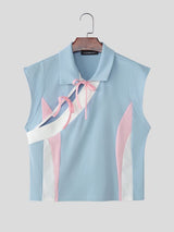 Men's Color Block Tie Casual Tank SKUL54458