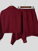 Men's Deconstructed Casual Cropped Two Pieces Outfit SKUL35341