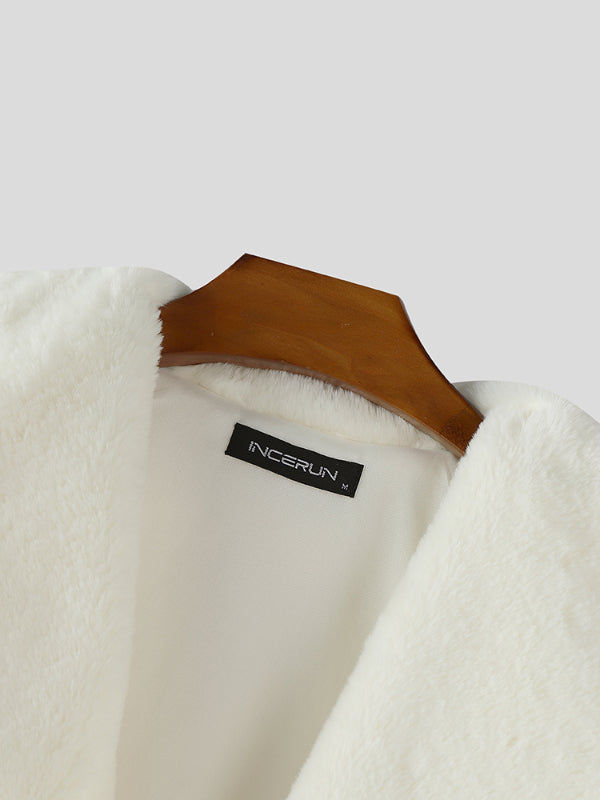 Men's Plush Large Collar Long Sleeve Jacket SKUL27329