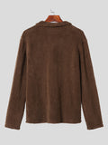 Mens Fleece Half Zip Long Sleeve T-Shirt SKUK45317
