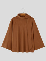 Men's Early Autumn Urban Casual Integrated Attached Scarf Kimono Long Sleeve Scarf Collar Cloak SKUL82408