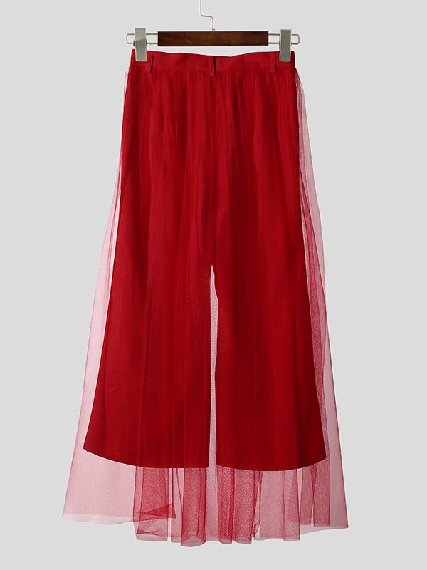 Men's Sheer Mesh Hem Casual Pant SKUL36407