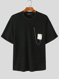 Mens Texture Chain Design Short Sleeve T-Shirt SKUK10298