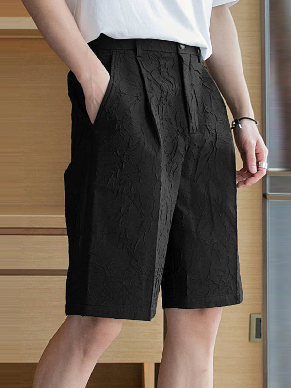 Mens Jacquard Texture Casual Shorts With Pocket SKUK19642