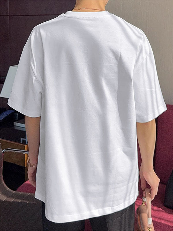 Mens 3D Bow Patchwork Casual Short Sleeve T-Shirt SKUL07818