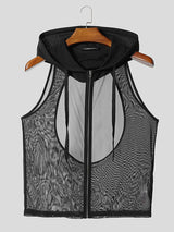 Mens Sheer Mesh Hooded Casual Tank SKUL10605