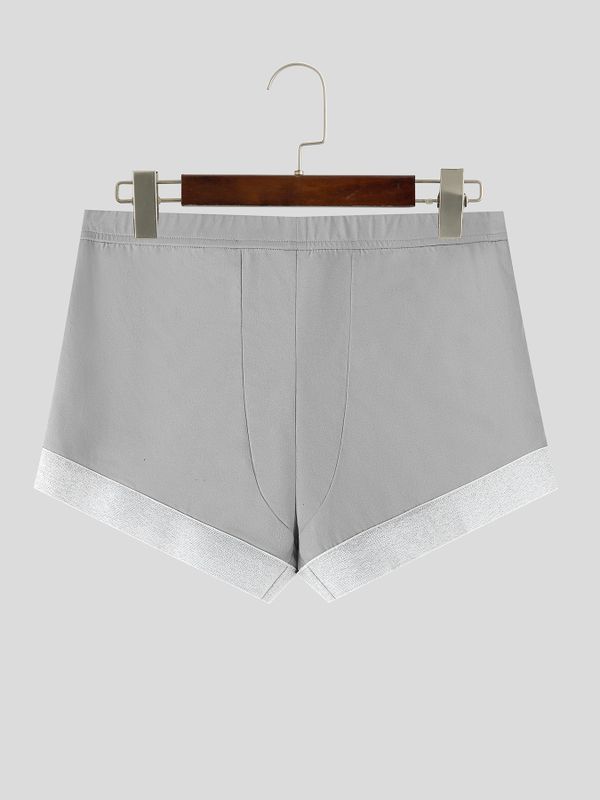 Men's Avant-Garde High-Street Metallic Trim Fitted Square-Cut Boxer Short SKUL68410