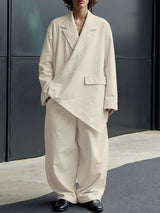 Men's Solid Color Casual Two Pieces Outfit SKUL35380