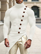 Men's Solid Color Irregular Hem Long Sleeve T-Shirt SKUL27439