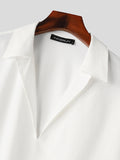 Mens Solid Texture Johnny Collar Casual Shirt SKUK47020