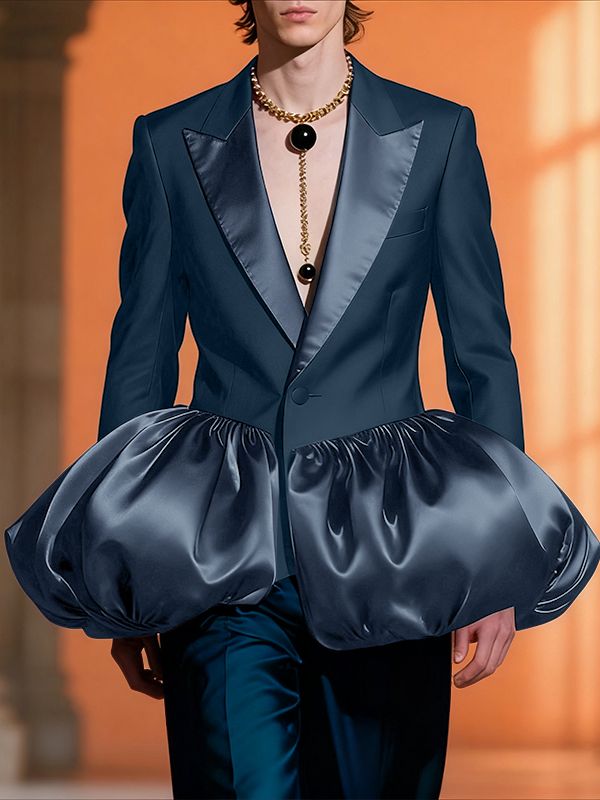 Men's Satin Princess Dress Long Sleeve Blazer SKUL38536