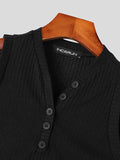 Mens Solid V-Neck Button Design Knit Vest SKUK19607