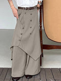 Mens Irregular Button Design Solid Casual Pants SKUK21627