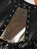 Mens Fringe Patchwork Metal Detail Cloak SKUK14226