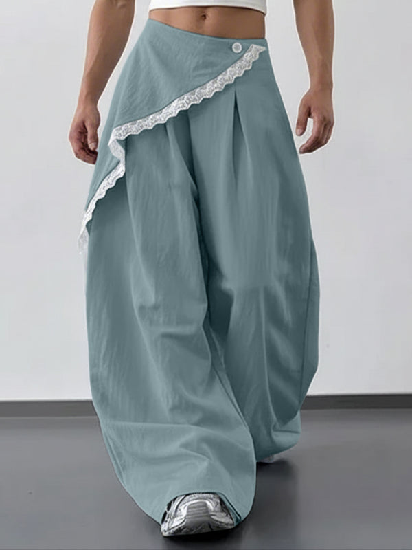 Men's Lace Patchwork Layered Casual Pant SKUL41702