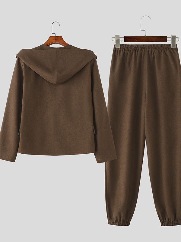 Men's Deconstructed Hooded Two Pieces Outfit SKUL42559