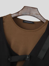 Men's Deconstructed Color Block Patchwork Two Pieces Outfit SKUL45387