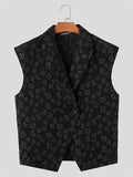 Mens Floral Lapel Double Breasted Waistcoat SKUK42211