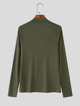 Men's Textured Zip Long Sleeve T-Shirt SKUL38542