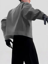 Men's Striped Lapel Cropped Long Sleeve Jacket SKUL37255