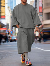 Men's Solid Color Minimalist Casual Two Pieces Outfit SKUL45297