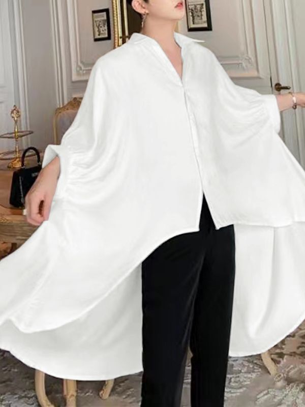 Men's Cape Style Long Sleeve Shirt SKUL37540