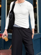 Men's Solid Color Basic Casual T-shirt SKUL34189