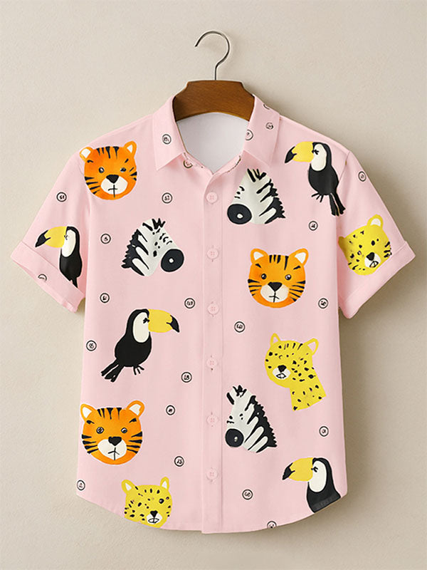 Mens Animal Print Short Sleeve Shirt SKUL16164