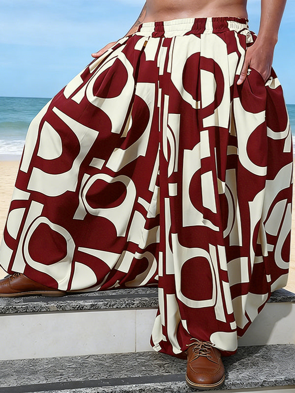 Men's Geometric Abstract Print Resort Pant SKUL55529