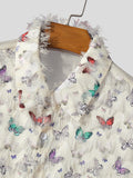 Mens Butterfly Print Fringe Design Shirt SKUK51685