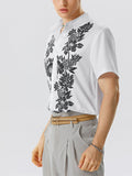 Mens Floral Print Stand Collar Shirt SKUK12424
