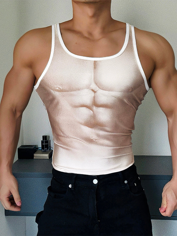 Men's 3D Faux Muscle Casual Tank SKUL19732