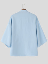 Men's Solid Color Batwing Sleeve Shirt SKUL59998