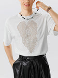 Mens Lace Patchwork See Through T-Shirt SKUK10311
