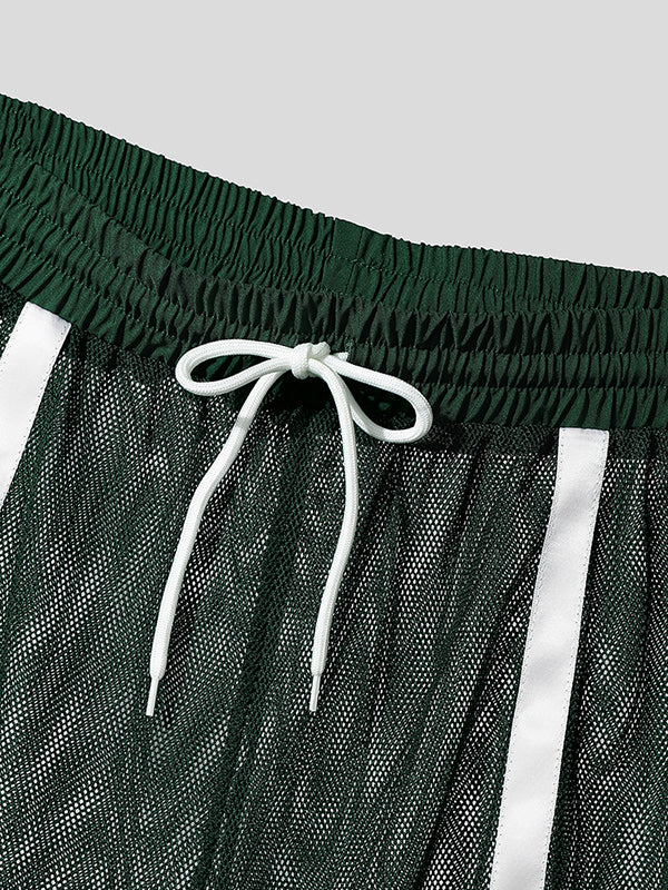 Mens Striped Hollow Out Casual Short SKUL12741