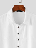 Mens Solid Lapel Casual Long Sleeve Shirt SKUK46297