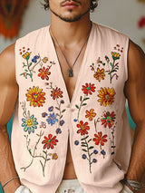 Men's Floral Print Casual Waistcoat SKUL20232