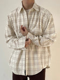 Mens Plaid Cotton Casual Long Sleeve Shirt SKUK42865